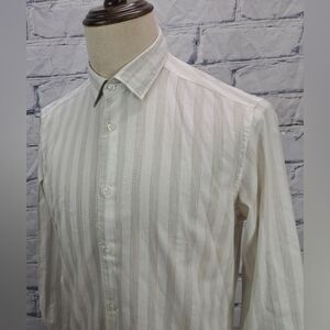 Fradi Compact Yarn Men's Button Down Shirt Striped Italy Size Medium / 40